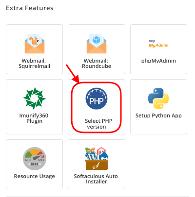 Select PHP Version