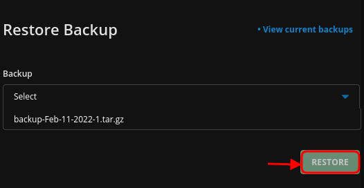 Restore Backup Directadmin