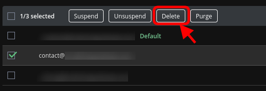 Delete Email DirectAdmin
