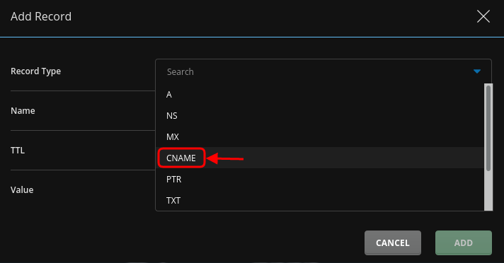 Update CNAME Direct Admin