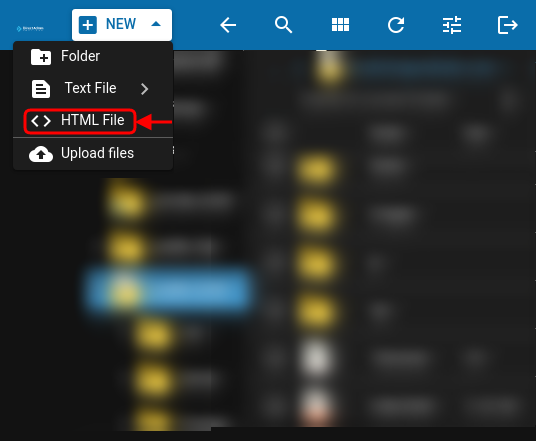 Create New HTML File Direct Admin