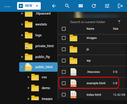 Example HTML File Created