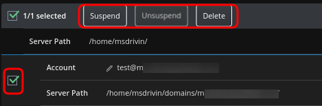Suspend Delete FTP Account Direct Admin
