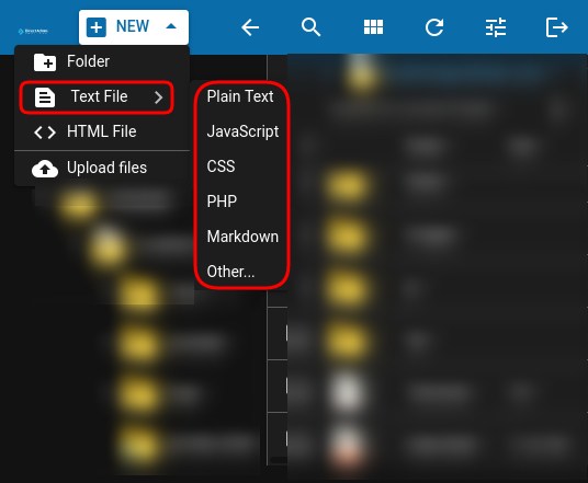 Create new text file direct admin